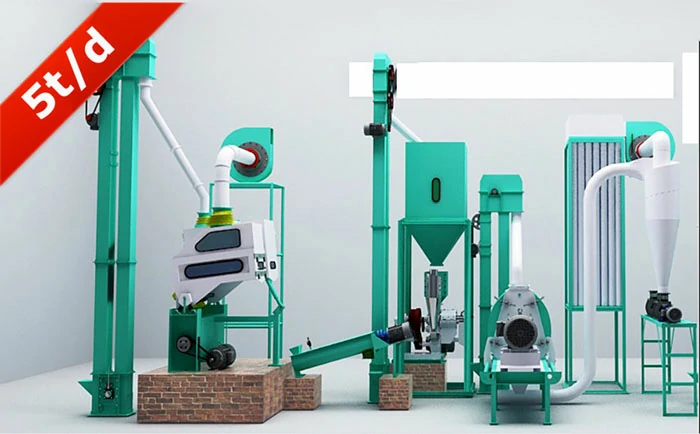 5 tpd small scale maize milling machine plant